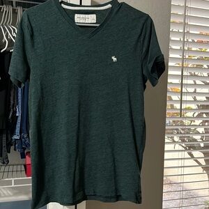 Men’s size small Abercrombie and Fitch soft A&F dark green V-neck T-shirt
